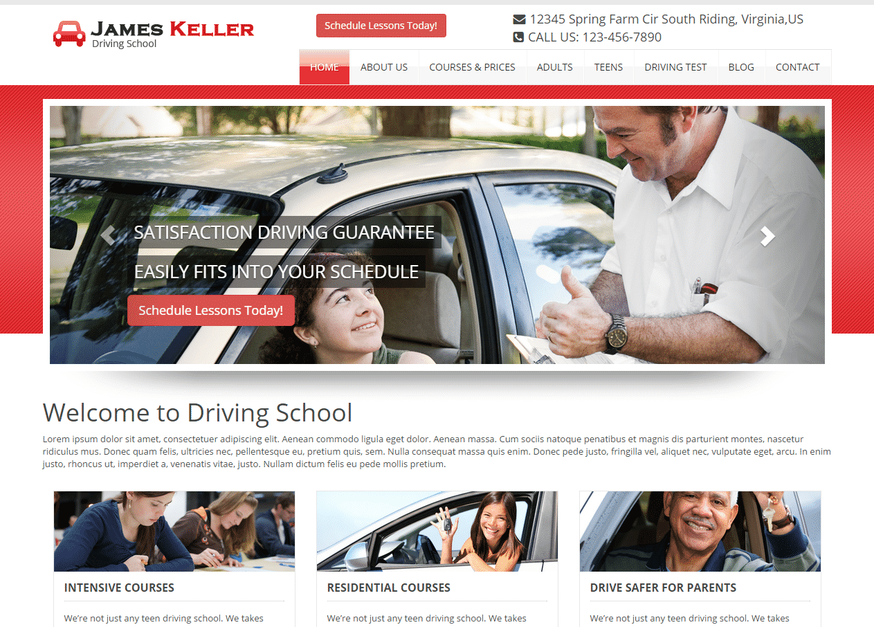 Driving School Website Templates